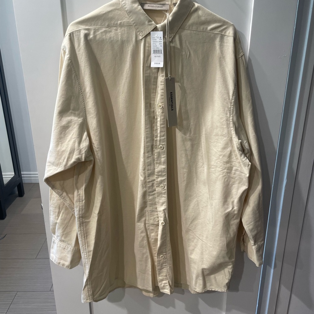 Essentials Fear of God Cream Lightweight Oversized Buttondown Unisex